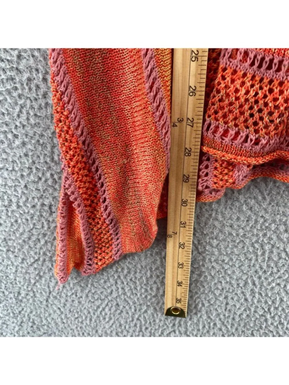 Free People Sweater Women Medium Lovebird Orange Tank Combo Crochet Sleeveless